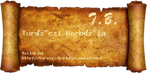 Turóczi Borbála névjegykártya